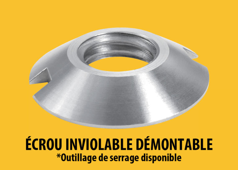 écrou inviolable démontable