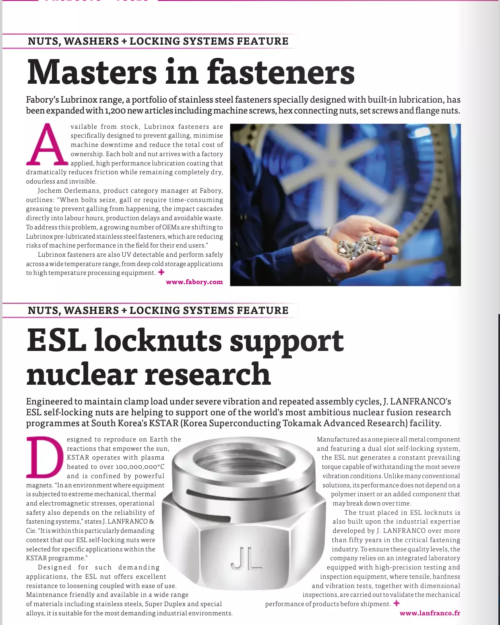 Fastener + Fixing magazine août 2026 